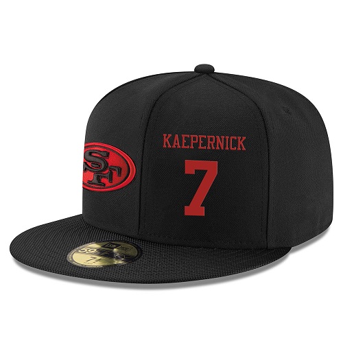 NFL San Francisco 49ers #7 Colin Kaepernick Stitched Snapback Adjustable Player Rush Hat - Black/Red